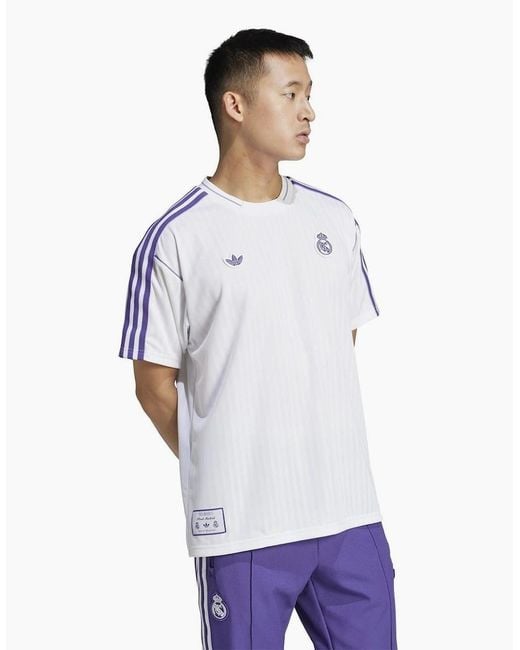 Adidas White Real Madrid Icon T-Shirt Adults for men