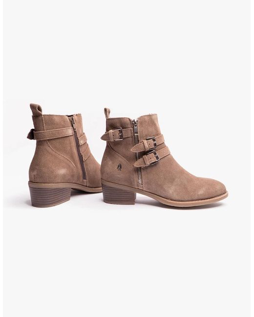 Hush Puppies Brown Jenna Leather Ankle Boots Taupe