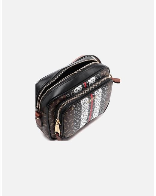 Burberry Black Monogram Print E-Canvas Camera Bag