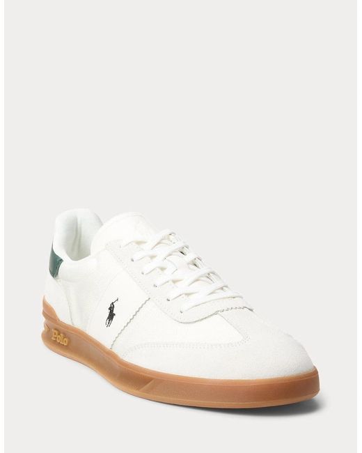 Polo Ralph Lauren White Hrt Aera Pp Trainers 001 Bianco/College for men