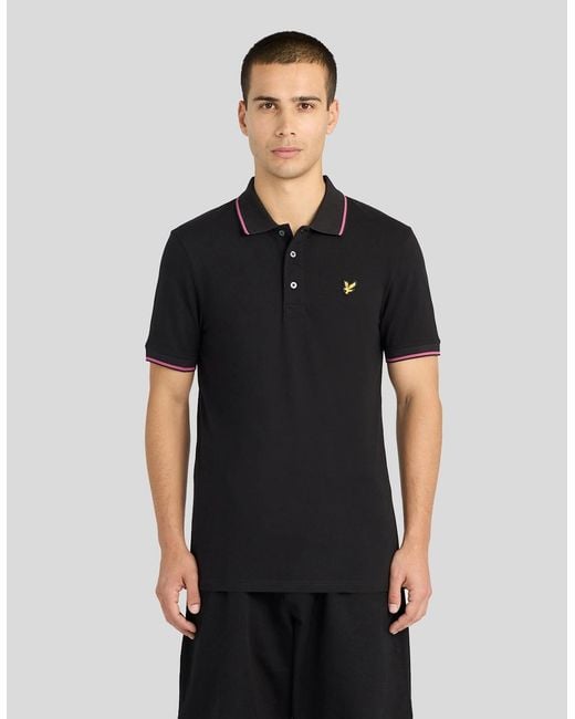Lyle & Scott Black Tipped Polo Shirt for men