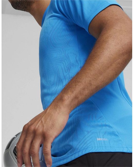 PUMA Blue Teamfinal Training Short Sleeve Performance T-Shirt for men