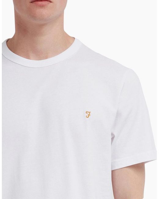 Farah White New Danny T-Shirt for men