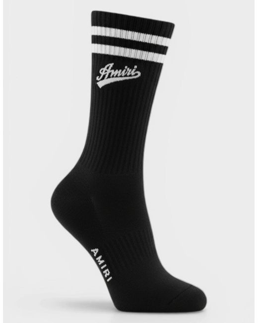 Amiri Black Varsity Script Sock