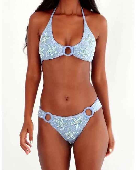 Oceanus Blue Mia's Marina Bikini Top Multi Colour