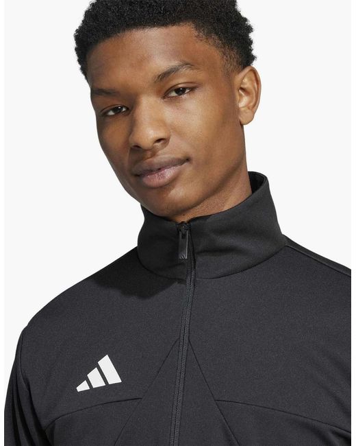 Adidas Black Tiro High Neck Long Sleeve Athletic Top for men