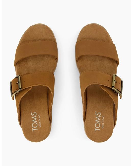 TOMS Brown Diana Open Toe Platform Sandals