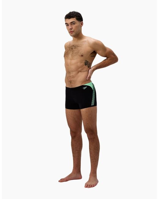 Speedo Black Hyperboom Splice Swim Shorts for men