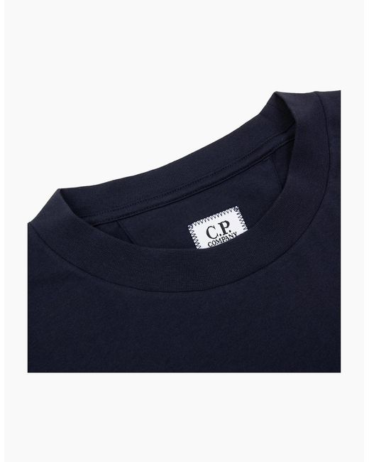 C P Company Blue 30/1 Jersey Short Sleeve Logo T-Shirt 888 for men