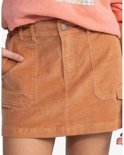 Roxy Brown Roll With It Mini Skirt