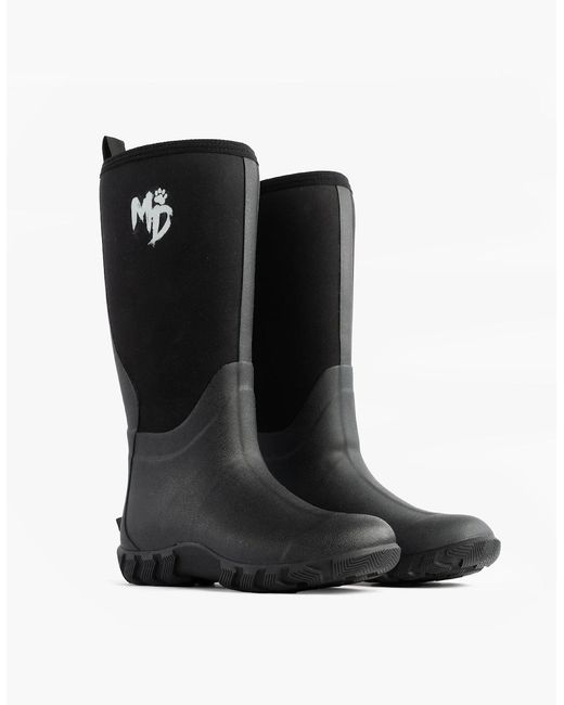 Mud Dogs Black Rutland Tall Neoprene Wellies
