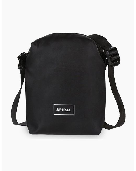 Spiral Black Rectangle Cross Body Bag With Hardware