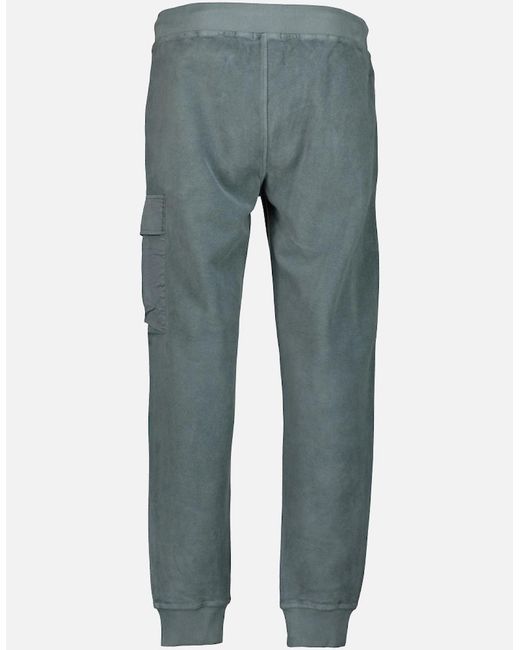 C P Company Blue Brushed Fleece Lens Sweatpants for men