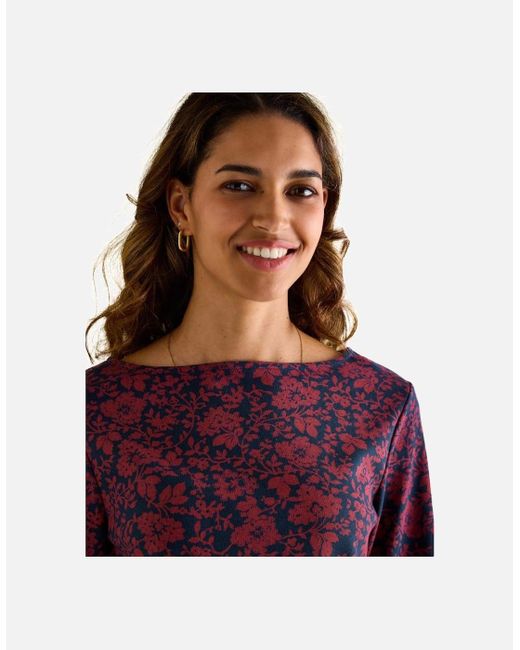 Joules Purple Harbour Print Long Sleeve Top