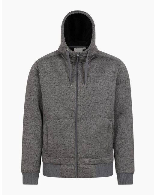 Mountain Warehouse Gray Nevis Ii Faux Fur Hoodie for men