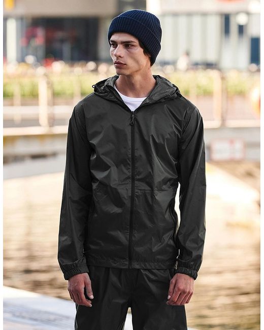 Regatta Black Pro Packaway Waterproof Breathable Jacket for men