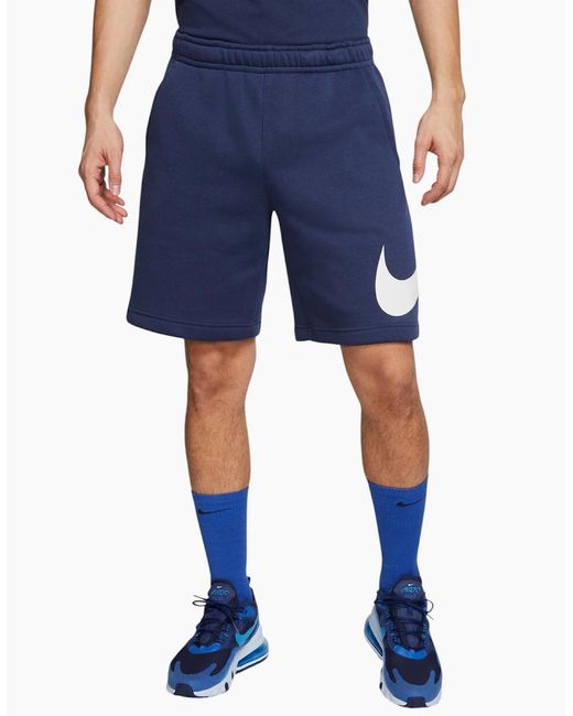 Nike Blue Shorts Summer Sportswear Club Graphics Relaxed Fit Comfort Half Pants for men