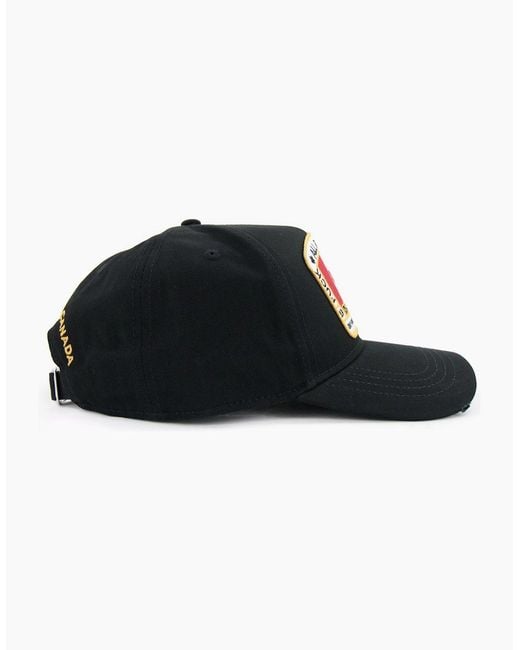 DSquared² Black Canadian Flag Baseball Cap 2124 for men