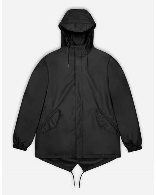Rains Black Fishtail Jacket