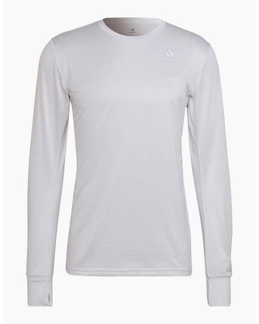Adidas Blue Crew Neck Long Sleeve Jersey T-Shirt for men