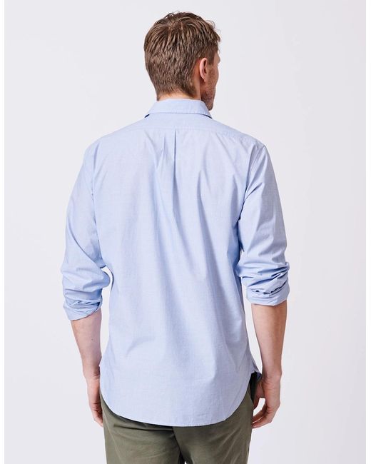 aubi Blue Gladstone Poplin Shirt for men