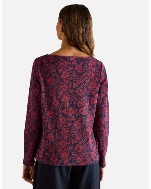 Joules Purple Harbour Print Long Sleeve Top