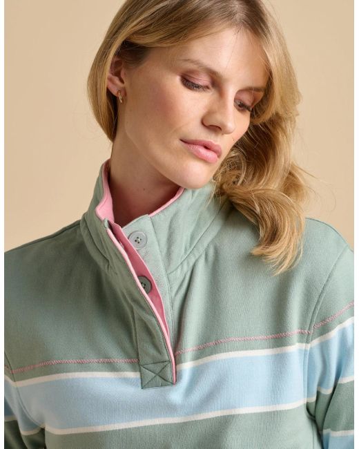 Brakeburn Blue Engineered Stripe Quarter Zip