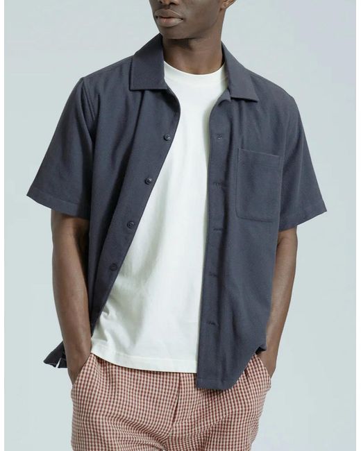 Far Afield Blue Busey Textured Shirt for men