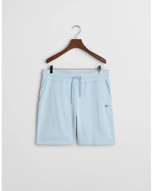Gant Blue Regular Fit Shield Logo Sweat Shorts for men