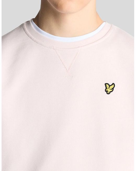 Lyle & Scott White Cotton Crew Neck Sweatshirt for men