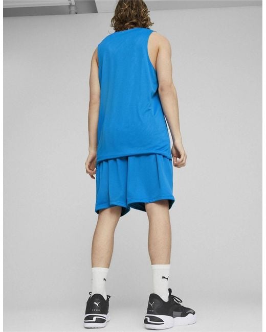 PUMA Blue Hoops Team Practice Basketball Shorts for men