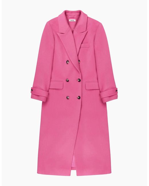 Ro&zo Pink Oversized Wool-Blend Coat