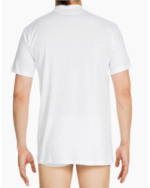 Hom White Harro Mercerised Cotton Crew-Neck T-Shirt for men