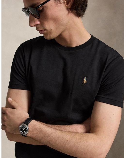 Polo Ralph Lauren Black Interlock Custom Slim T-Shirt 001 for men