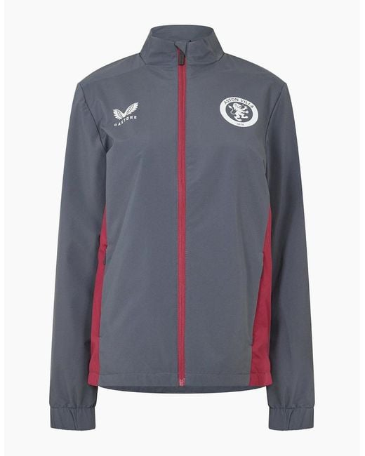 Castore Blue Solid Patterned Zipped Pocket Track Jacket