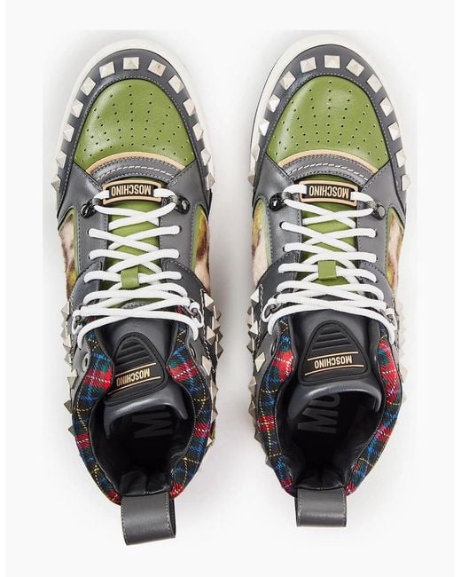 Moschino Blue Court Trainers for men
