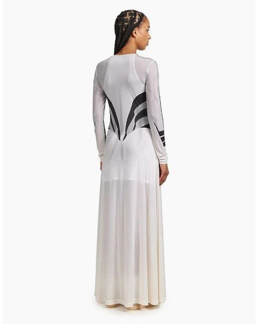 Adidas White Originals Atlanta Sublimation Print Maxi Dress
