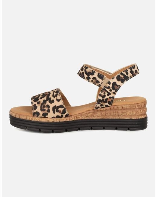 Gabor Brown Shout Wedge Heel Sandals