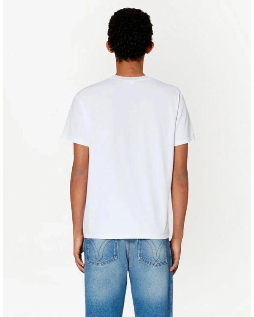 AMI White Ami De Coeur Embroidered Logo T-Shirt for men