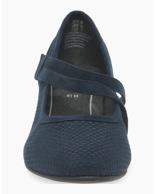 Softline Blue Elizabeth Mary Jane Court Shoes