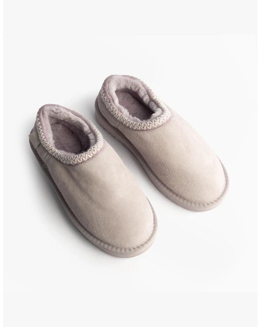 Totes Natural Toasties Icons Suede Shoot Slippers Lilac