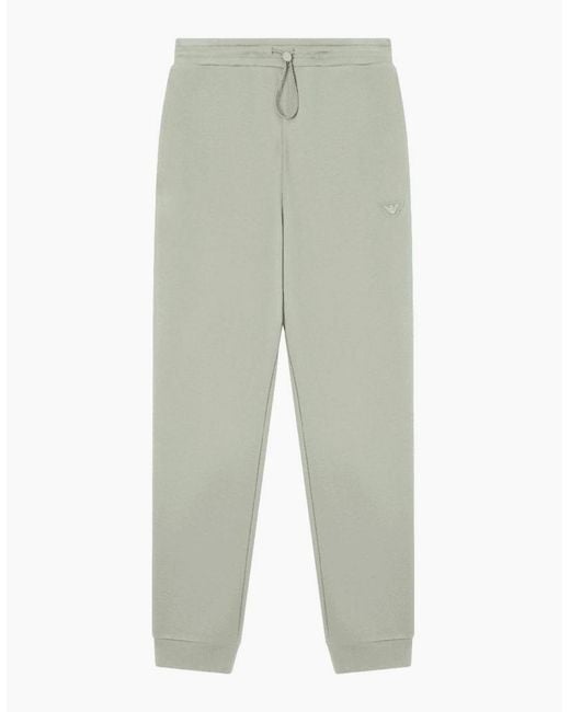 Emporio Armani Gray Embroidered Logo Pistachio Zip Up Hoodied Tracksuit for men