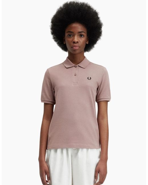 Fred Perry Pink Logo Dark Polo Shirt