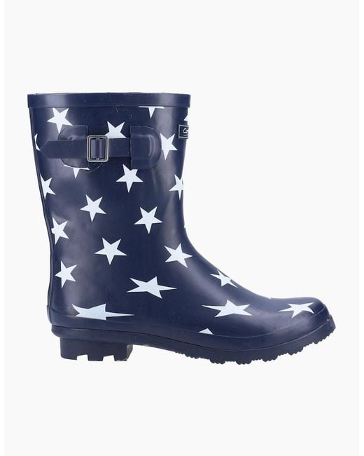 Cotswold Blue Badminton Rubber Star Slim Fit Wellington Boots