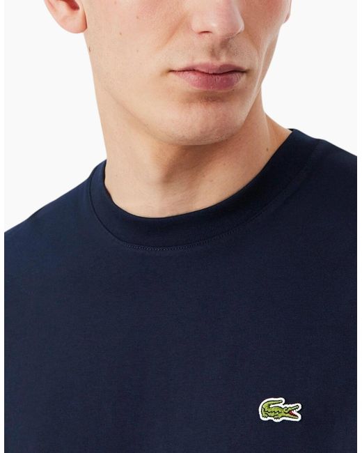 Lacoste Blue T Shirts Th7318 Classic Fit Crew Neck Short Sleeve Summer Tee for men