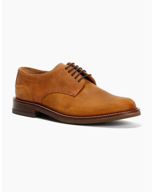Chapman & Moore Brown Plain Derby Country Oiled Leather Tan Shoes for men