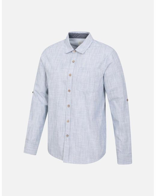 Mountain Warehouse Blue Coconut Textured Long-Sleeved Shirt for men