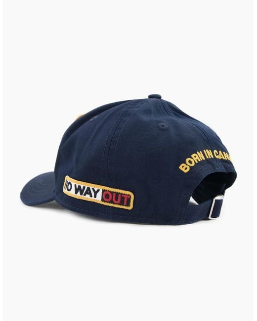 DSquared² Blue Patch Cargo Baseball Cap for men