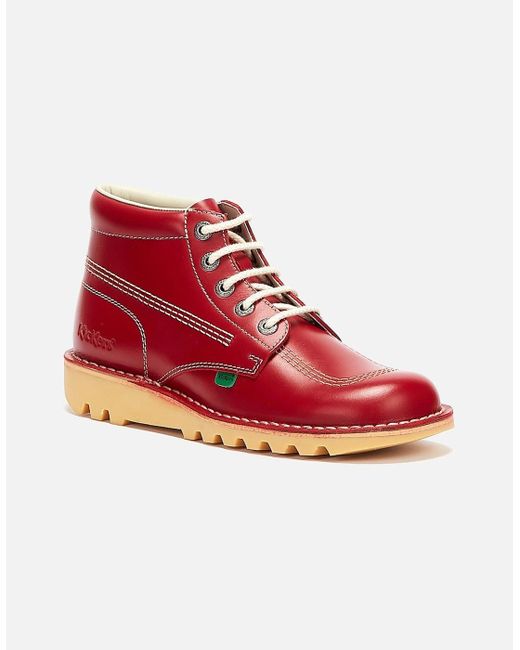 Kickers Red Kick Hi Leather Boots for men