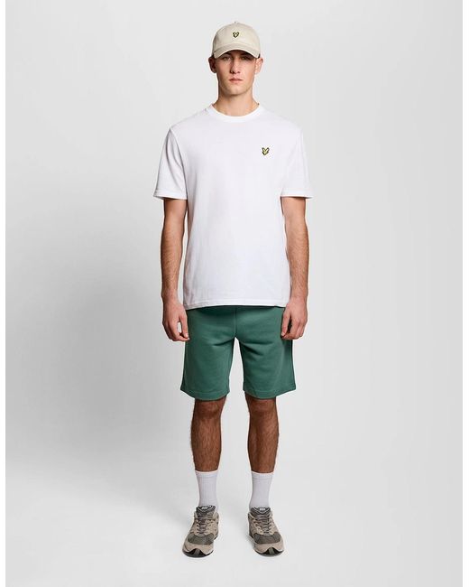 Lyle & Scott White Cotton Sweat Shorts for men